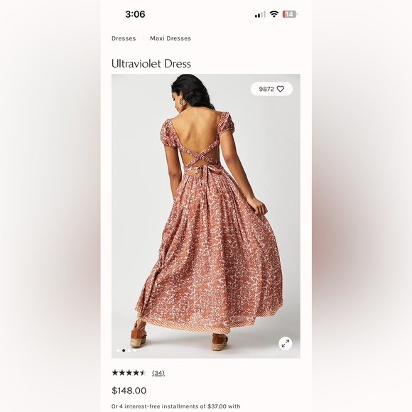 Freepeople Ultraviolet Dress $148 - Picture 3 of 7